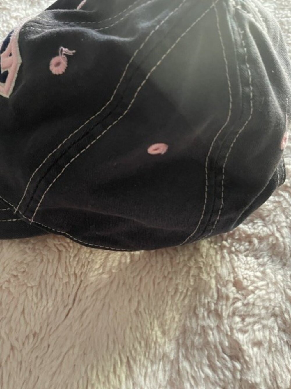 Vintage 2007 DC Comics Pink Superman Hat Distressed Black Baseball Cap OSFM - Picture 4 of 7